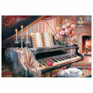 Картина по номерам "Цветы на фортепиано"