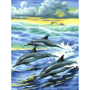 Картина по номерам "Дельфіни"