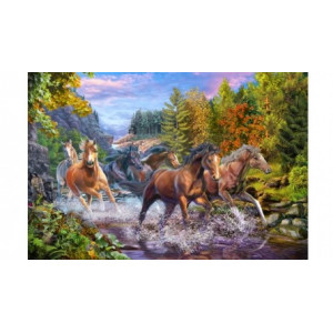 Картина по номерам "Табун лошадей в горах"