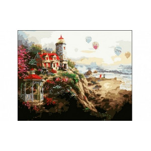 Картина по номерам "Воздушные шары над морем"