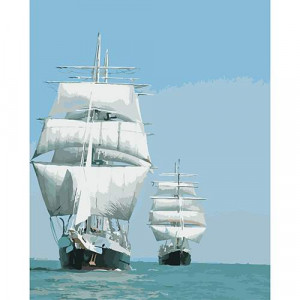 Картина по номерам "Корабли в море"