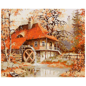Картина по номерам "Дом в лесу"
