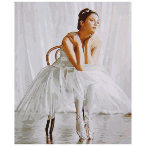 Картина по номерам "Балерина сидящая на стуле"