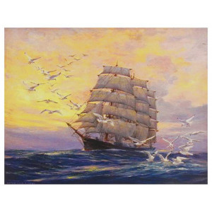 Картина по номерам "Корабль с чайками"