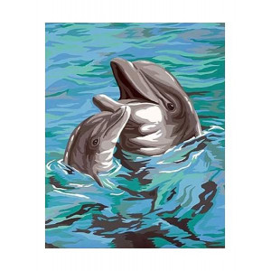 Картина по номерам "Два дельфина"