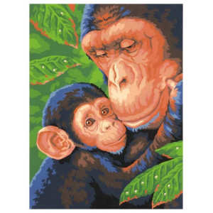 Картина по номерам "Шимпанзе с детенышем"