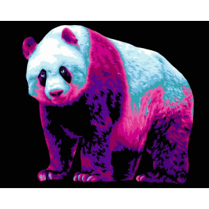 Картина по номерам "Неоновая панда"