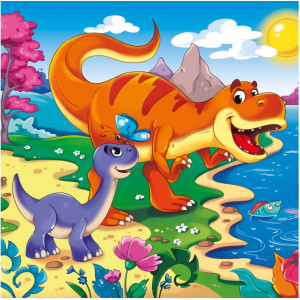 Картина по номерам "Динозавры на берегу"