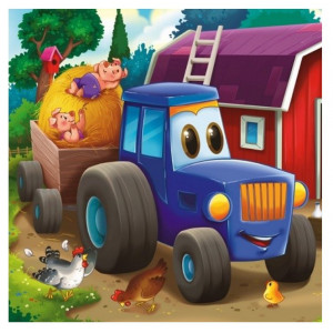 Картина по номерам "Дружелюбный трактор и друзья"