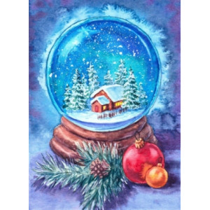 Картина по номерам "Волшебный новогодний шарик"