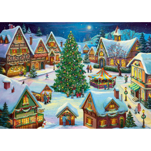Картина по номерам "Уютный зимний городок"