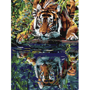 Картина по номерам "Тигр у воды Символ года"