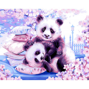 Картина по номерам "Японские панды"