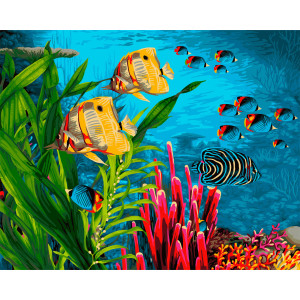 Картина по номерам "В коралловых рифах"