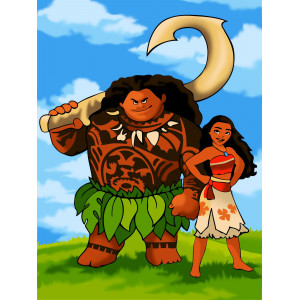 Картина по номерам "Моана и Мауи"