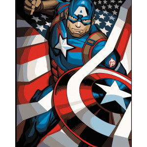 Картина по номерам "Капитан Америка Марвел"
