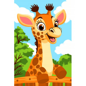 Картина по номерам "Приветливый жирафик"
