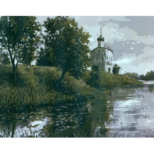 Картина по номерам "Церква на березі річки"