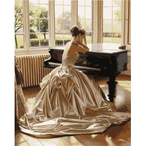 Картина по номерам "Девушка у рояля"
