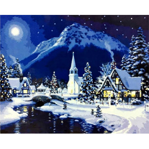 Картина по номерам "Рождественская деревушка"