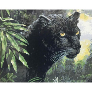 Картина по номерам "Чорний леопард"