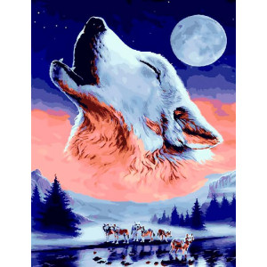 Картина по номерам "Волк под луной"