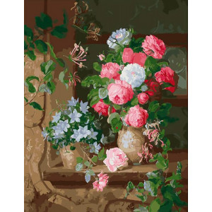 Картина по номерам "Троянди на підвіконні"
