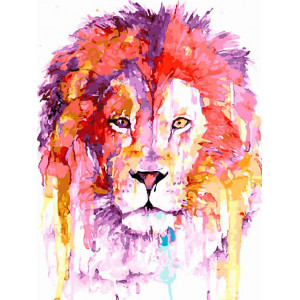 Картина по номерам "Акварельный лев"