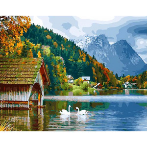 Картина по номерам "Озеро в горах"