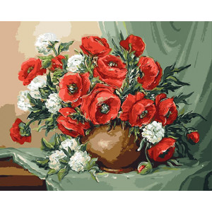 Картина по номерам "Маки и хризантемы"