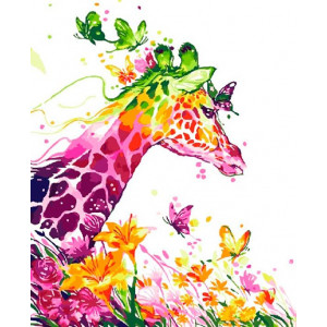 Картина по номерам "Жираф та метелики"