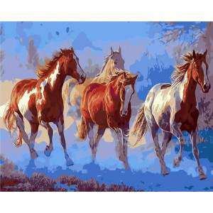 Картина по номерам "Лошади в сумерках"