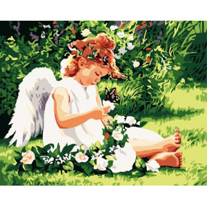 Картина по номерам "Ангел на лугу"