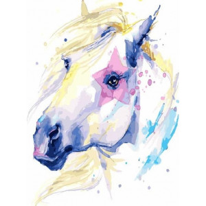 Картина по номерам "Белая лошадь"