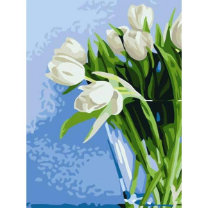 Картина по номерам "Белые тюльпаны"