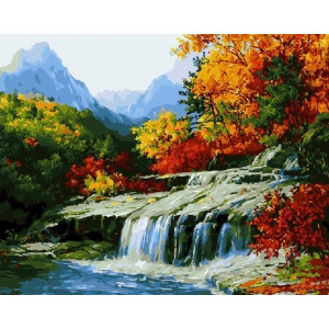 Картина по номерам "Осенний водопад"