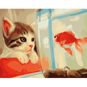 Картина по номерам "Золотая рыбка"