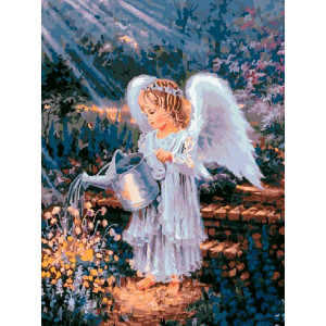 Картина по номерам "Ангел в саду"