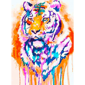 Картина по номерам "Барвистий тигр"
