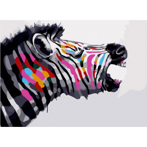Картина по номерам "Разноцветная зебра"