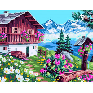 Картина по номерам "Будиночок в Альпах"