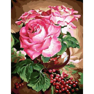 Картина по номерам "Троянди та ягоди"