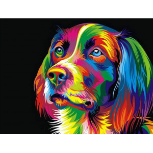 Картина по номерам "Радужный пес"