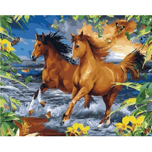 Картина по номерам "Лошади у моря"
