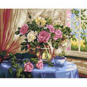 Картина по номерам "Троянди та чорниця"