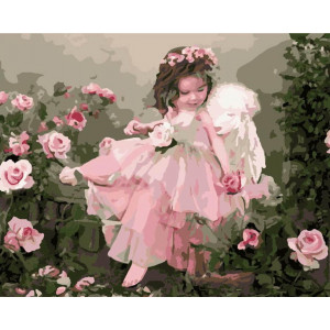 Картина по номерам "Ангел в розах"