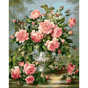 Картина по номерам "Античная ваза с розами"