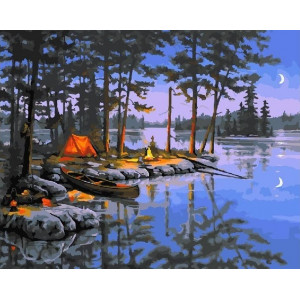 Картина по номерам "Рассвет на озере"