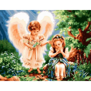 Картина по номерам "Ангел та дівчинка"