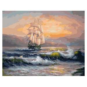 Картина по номерам "Корабель на хвилях"